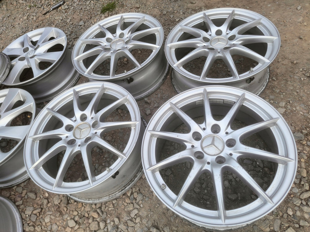 4x Alufelge 17 Zoll 6.5" 5x112 49ET Glanz Silber A2464010102 Mercedes-Benz FEL6698272777in