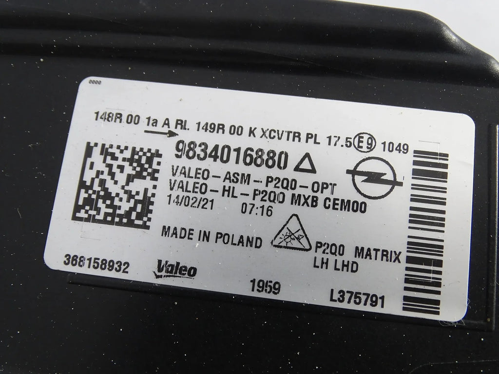 Frontscheinwerfer Opel Mokka 9834016880 Links Scheinwerfer Headlight