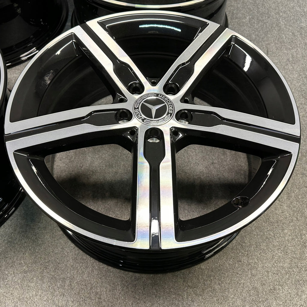 4x Alufelge 18 Zoll 7.5" 5x112 49ET Glanz Schwarz A1774013200 Mercedes-Benz Cla FEL4150679792hg