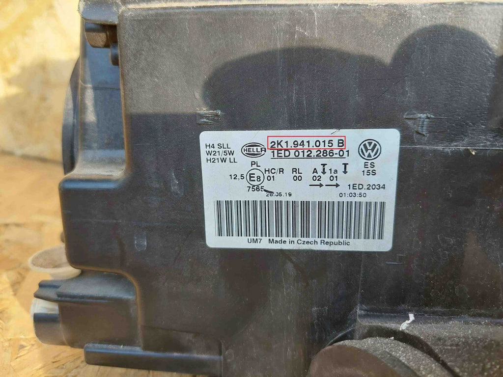 Frontscheinwerfer VW Variant Caddy IV 2K1941015B Ein Stück (Rechts oder Links)