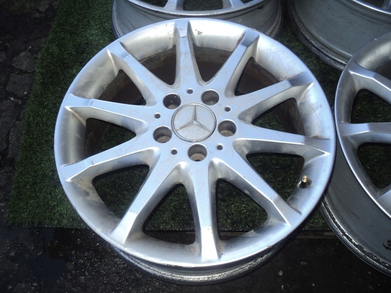 4x Alufelge 17 Zoll 7.0" 5x112 49ET Glanz Weiß A1694010702 Mercedes-Benz FEL2070450875za