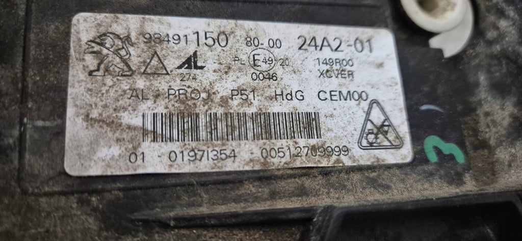 Frontscheinwerfer Peugeot 308 98491150 LED Links Scheinwerfer Headlight SCH9660841536ui
