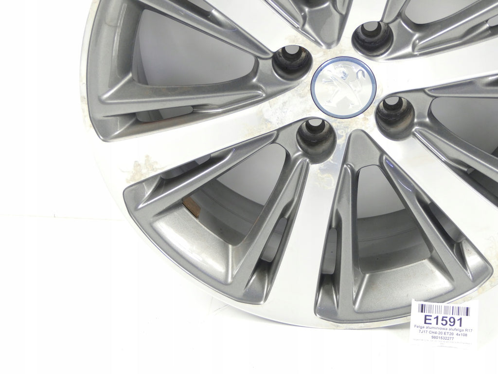 1x Alufelge 17 Zoll 7.0" 4x108 20ET Glanz Graphit 9801532277 Mg 208 I Rim Wheel FEL7203671067mf