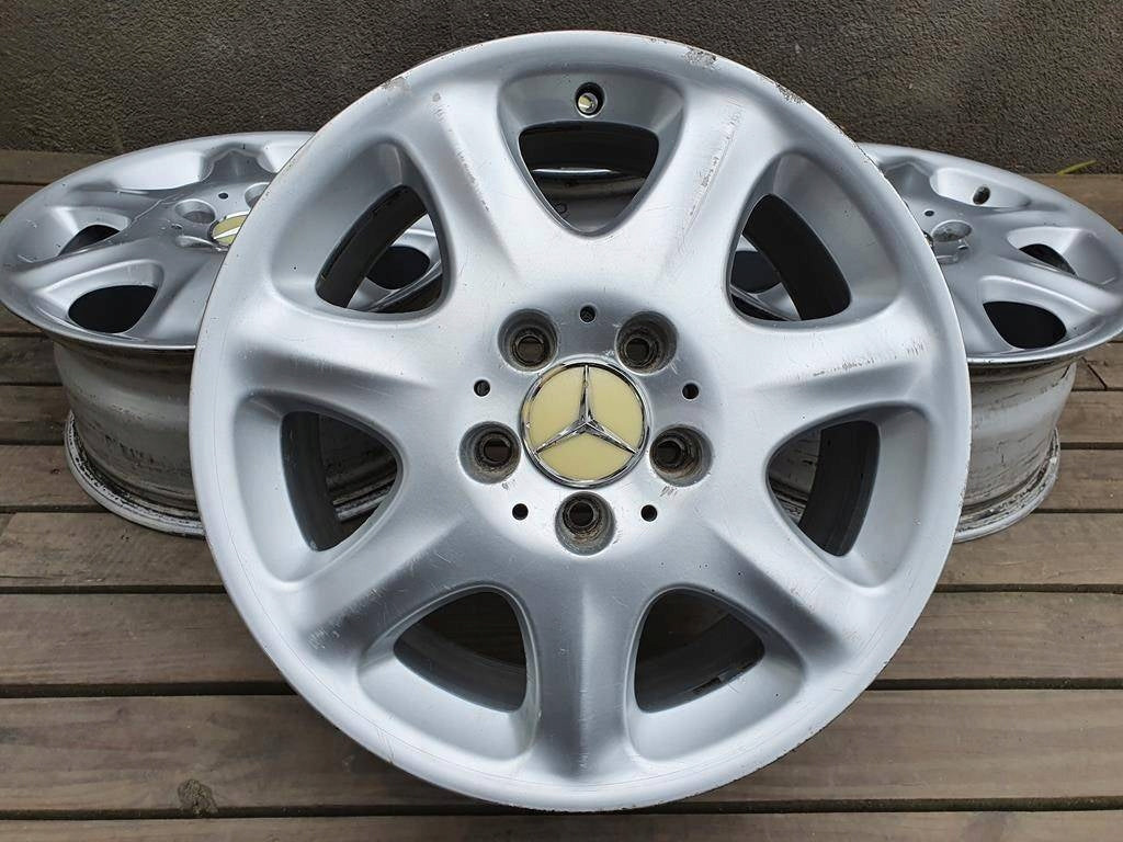 4x Alufelge 16 Zoll 7.5" 5x112 46ET Glanz Silber A2204010109 Mercedes-Benz