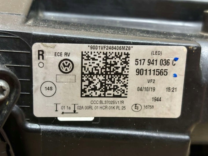 Frontscheinwerfer VW Golf Sportsvan 517941036C LED Rechts Scheinwerfer Headlight SCH5929421018kr