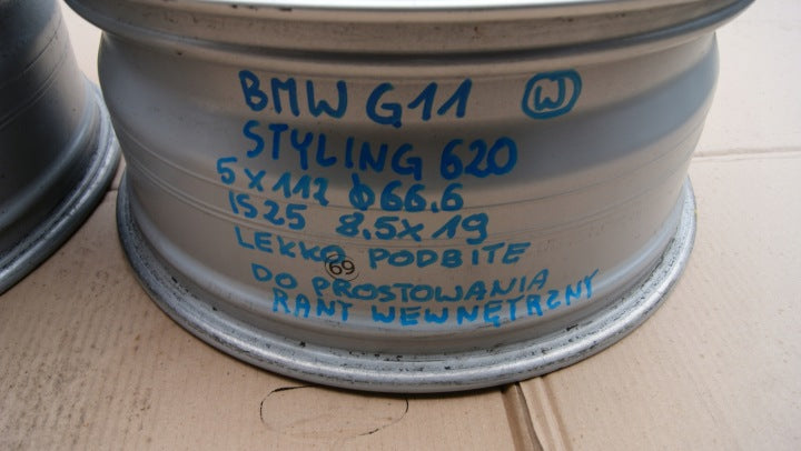 1x Alufelge 19 Zoll 8.5" 5x112 25ET Glanz Silber 6861225 BMW 7 Rim Wheel FEL6914695779rz
