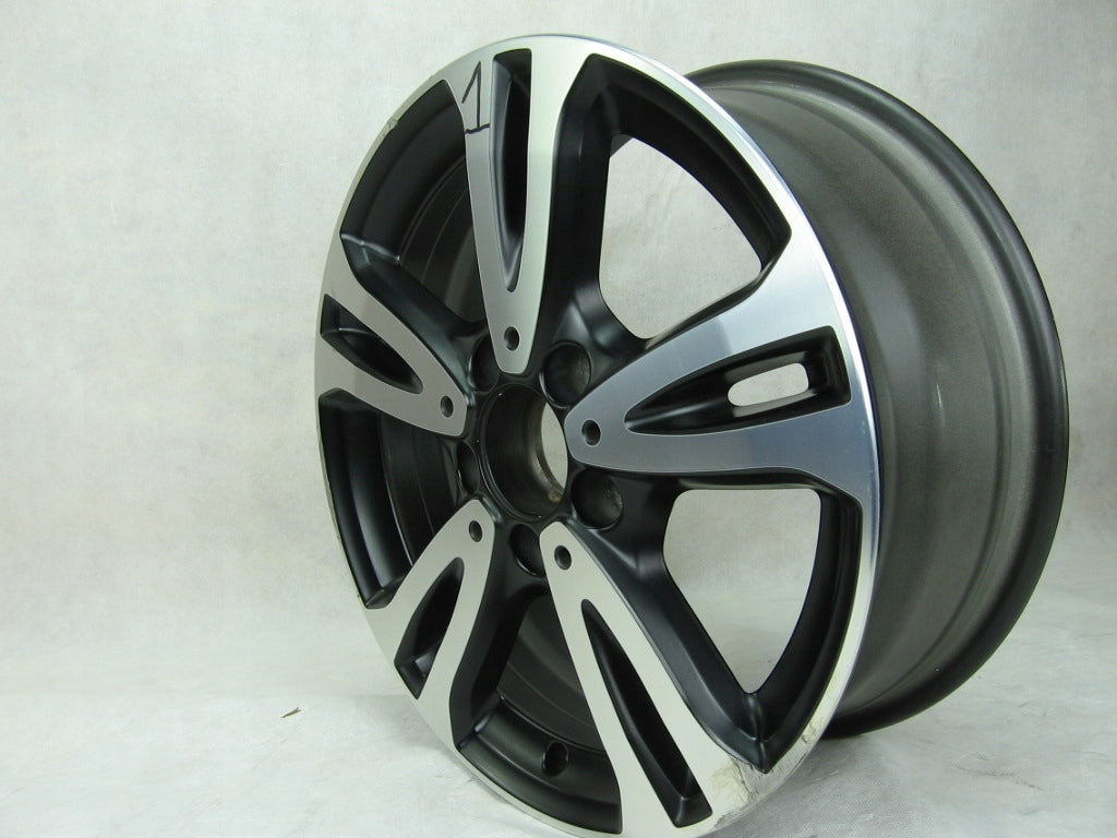 1x Alufelge 16 Zoll 6.5" 5x112 49ET Glanz Schwarz A2464010000 Mercedes-Benz W246