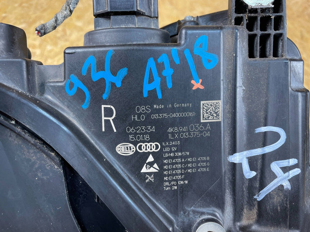 Frontscheinwerfer Audi C8 A7 4K8941036A Full LED Rechts Scheinwerfer Headlight