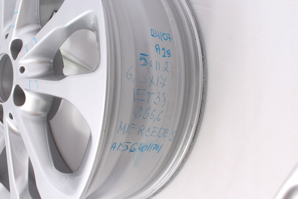 1x Alufelge 17 Zoll 6.5" 5x112 38ET Glanz Silber A1564011701 Mercedes-Benz