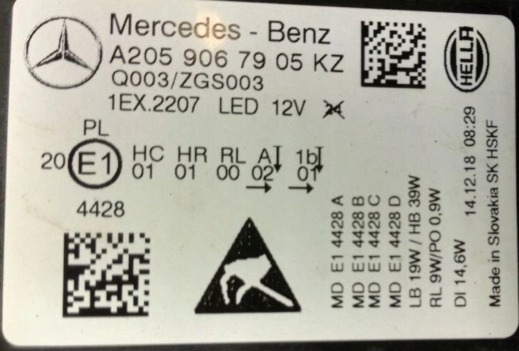Frontscheinwerfer Mercedes-Benz W205 A2059067905 LED FALSE Headlight SCH5819534009sr