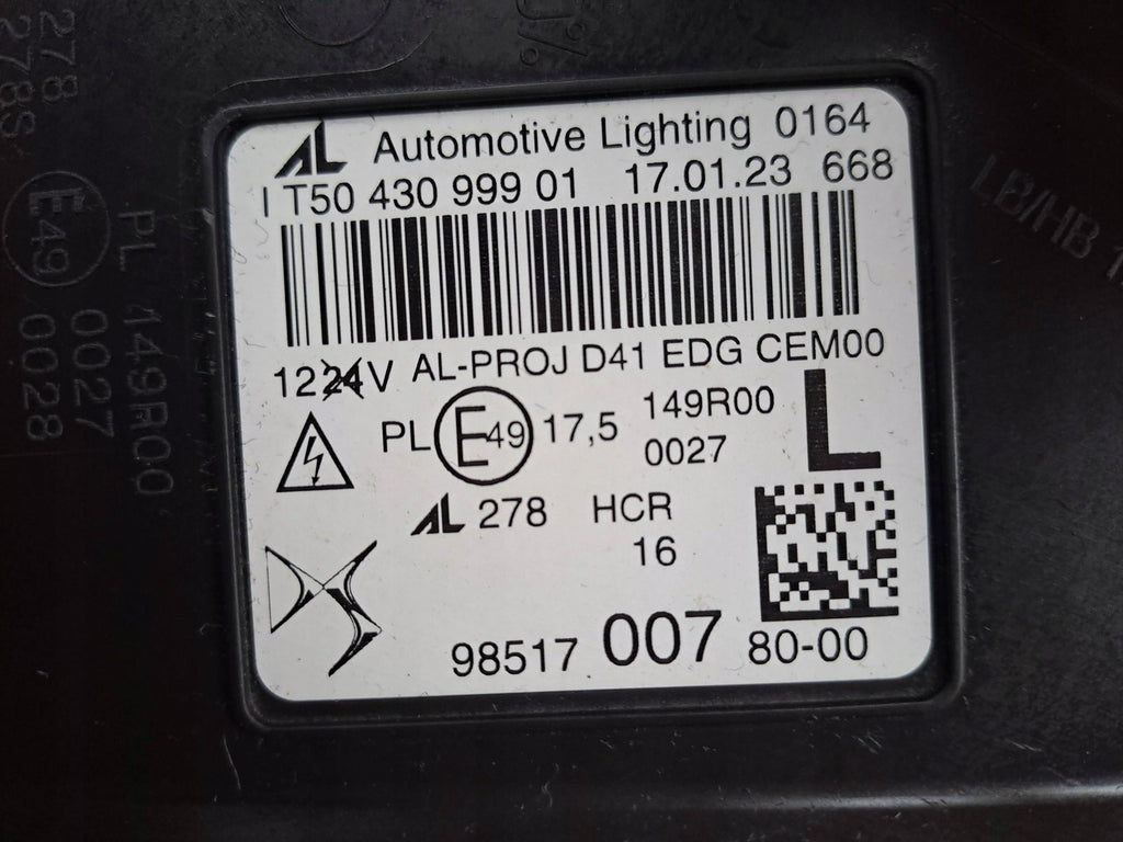 Frontscheinwerfer Citroën Ds4 9851700780 Links Scheinwerfer Headlight SCH1909067587mc