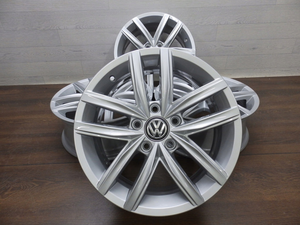 4x Alufelge 16 Zoll 6.5" 5x112 46ET Glanz Silber 5G0601025 VW Golf Vii Rim Wheel FEL9937215229ld