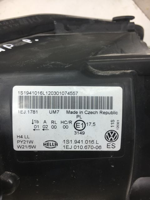 Frontscheinwerfer VW Up 1S1941016L 1EJ010670-06 Rechts Scheinwerfer Headlight SCH9215430166ad