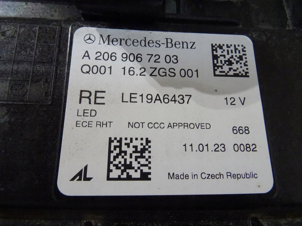 Frontscheinwerfer Mercedes-Benz W206 LE19A6437 LED Rechts Scheinwerfer Headlight SCH7545460903jk