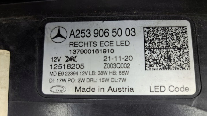 Frontscheinwerfer Mercedes-Benz Glc A2539065003 Full LED Rechts Headlight SCH1847618774wn