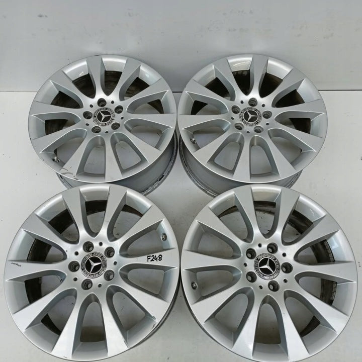 4x Alufelge 18 Zoll 8.0" 5x112 56ET Glanz Silber A1664010602 Mercedes-Benz FEL1964568188rh