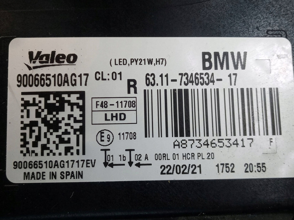 Frontscheinwerfer BMW X1 F48 90066510AG17 7346534 A8734653417 Rechts Headlight SCH4014884566nh