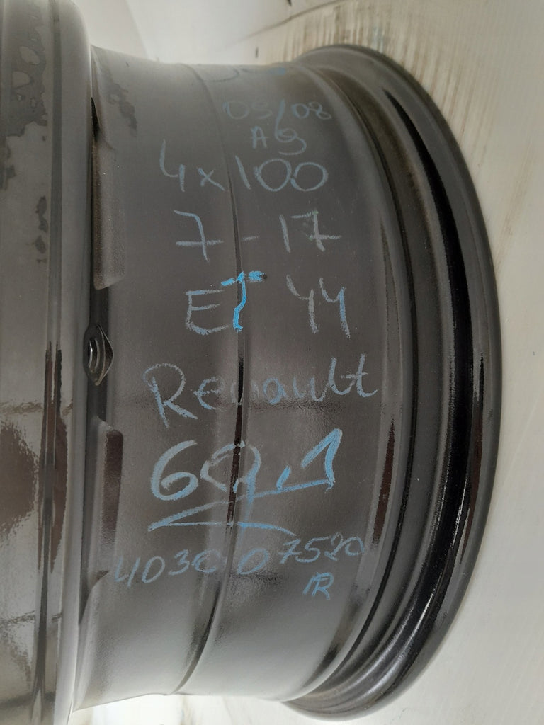 1x Alufelge 17 Zoll 7.0" 4x100 40ET Glanz Schwarz 403007520R Renault Twingo Clio