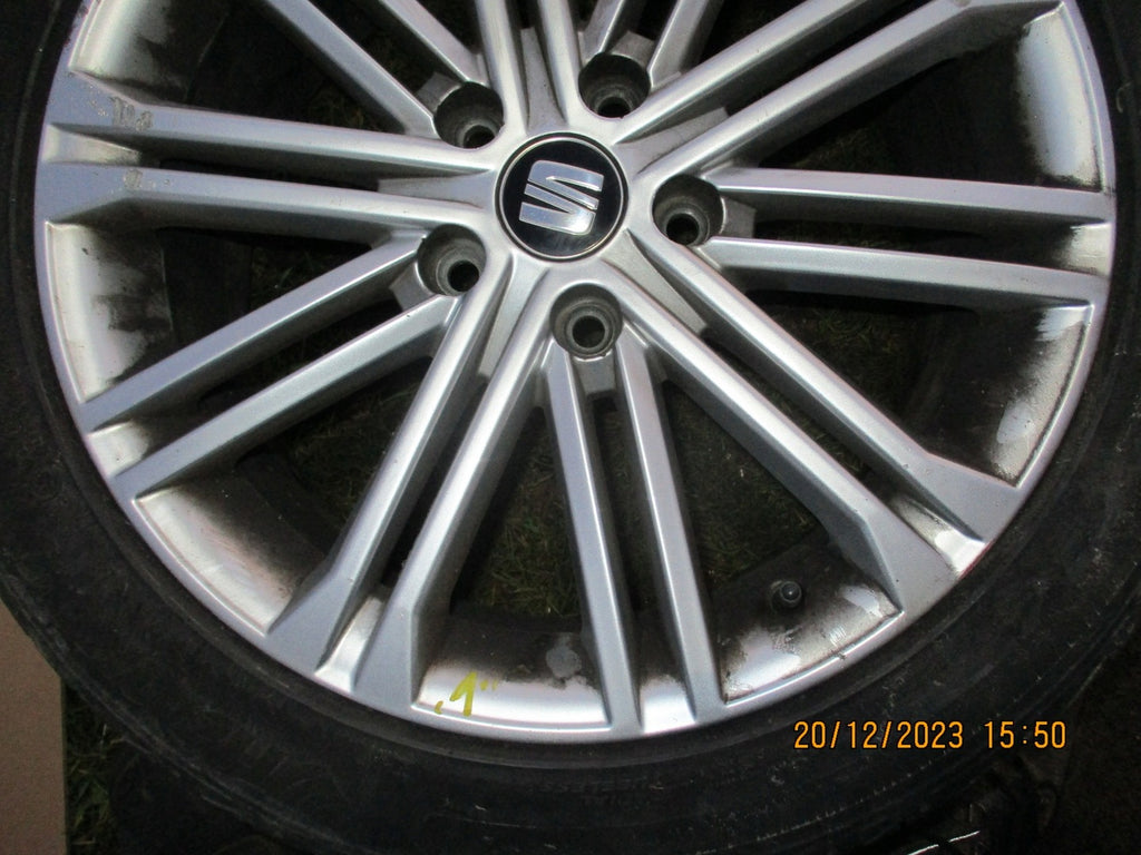 1x Alufelge 17 Zoll 7.0" 5x112 49ET Glanz Grau 5F0601025S Seat Leon Rim Wheel