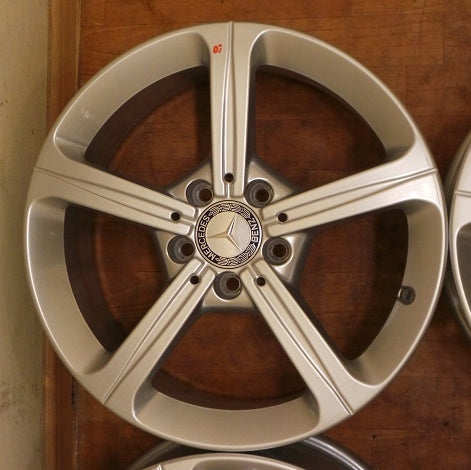 4x Alufelge 17 Zoll 6.5" 5x112 44ET Glanz Silber A1774011200 Mercedes-Benz W177 FEL8104307793jj