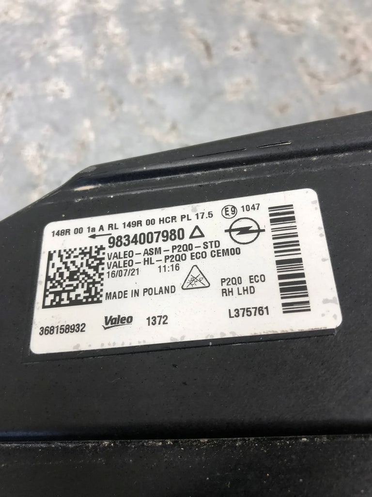 Frontscheinwerfer Opel Mokka 9834007980 Rechts Scheinwerfer Headlight SCH1866933739gb