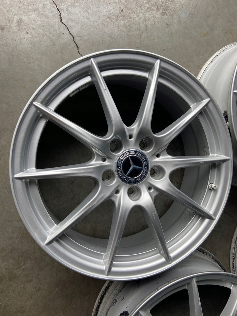 4x Alufelge 17 Zoll 6.5" 5x112 49ET Glanz Silber A2464010102 Mercedes-Benz Mb FEL3632554702ty