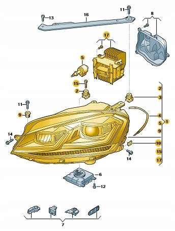 Frontscheinwerfer VW Golf VII 5g1 I 1EX013 924-30 5G1941774 LED Rechts Headlight SCH4922233139mh