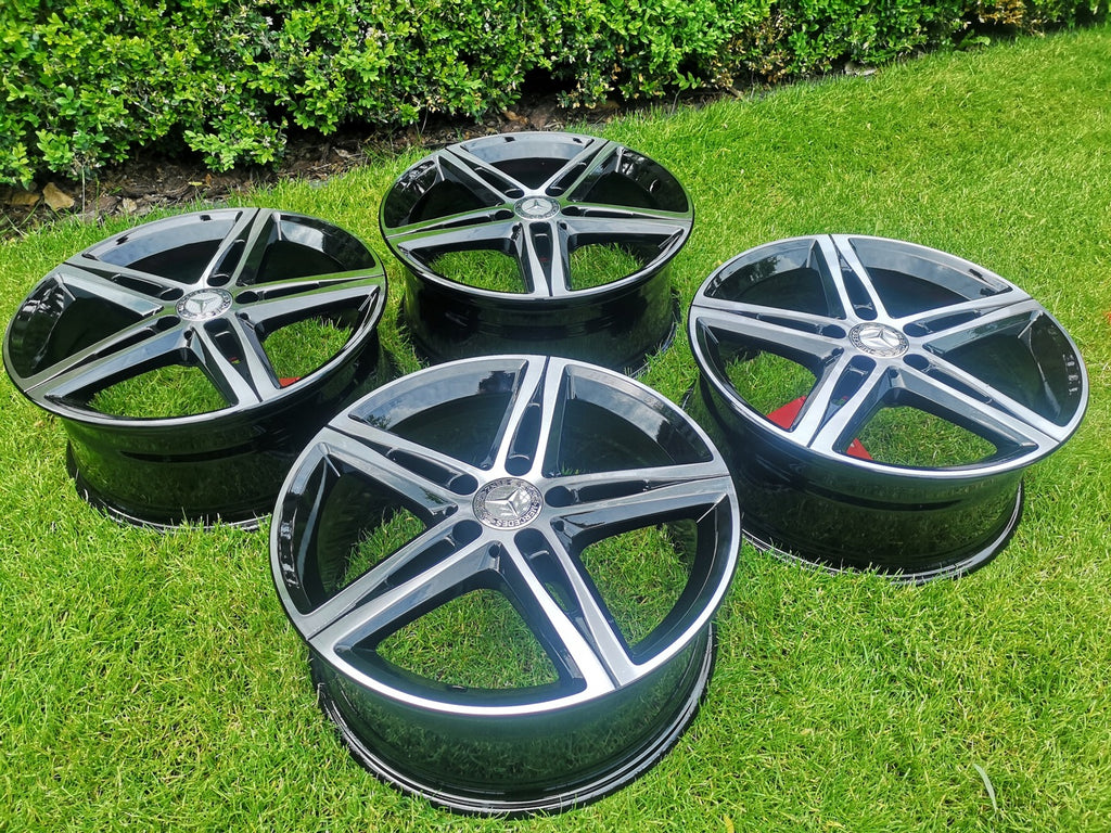 4x Alufelge 18 Zoll 7.5" 5x112 49ET Glanz Schwarz A1774010700 Mercedes-Benz
