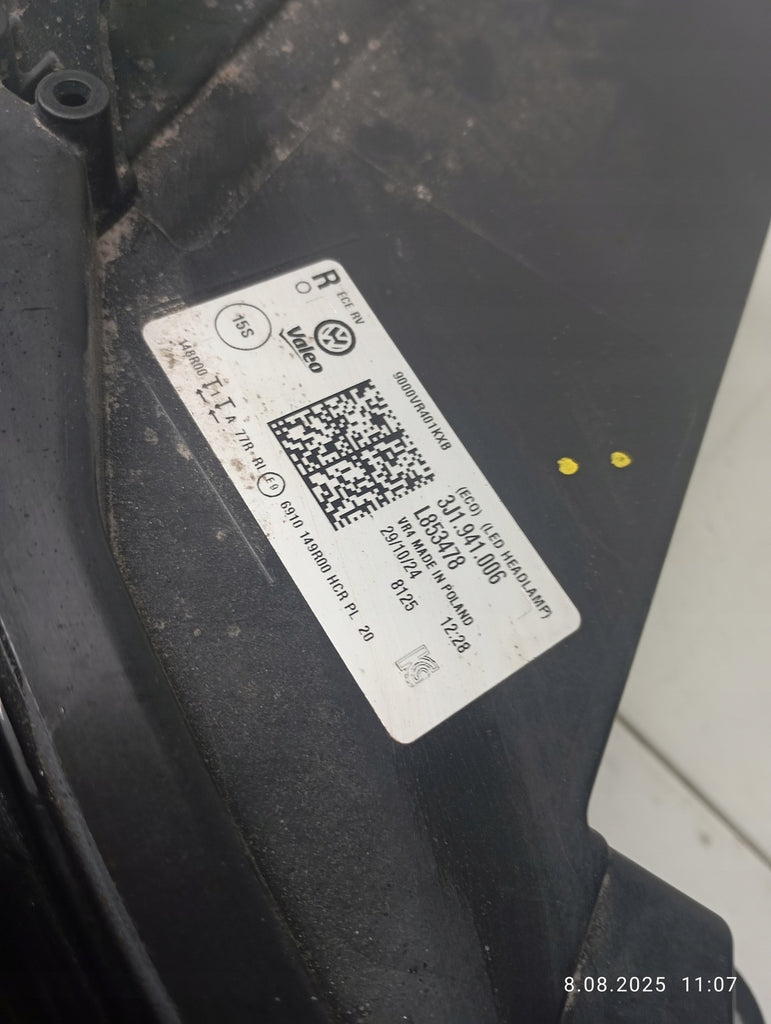 Frontscheinwerfer VW Passat 3J1941006 LED Rechts Scheinwerfer Headlight