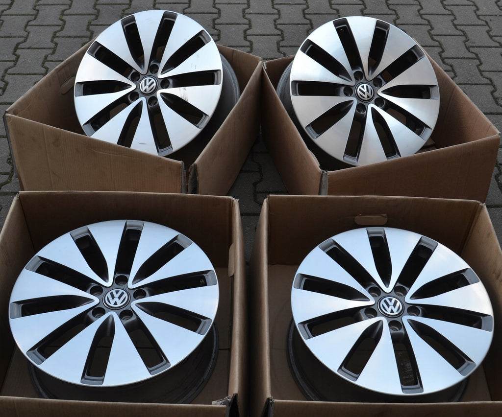 4x Alufelge 18 Zoll 7.5" 5x112 51ET Glanz Graphit 1K0601025 Mg 6 5 Golf V