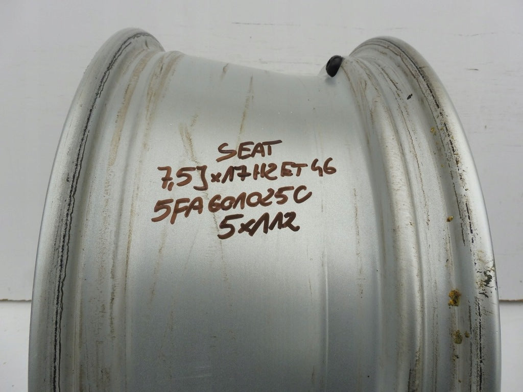 1x Alufelge 17 Zoll 7.5" 5x112 46ET Glanz Schwarz 5FA601025 Seat Leon Rim Wheel FEL6355379071iw