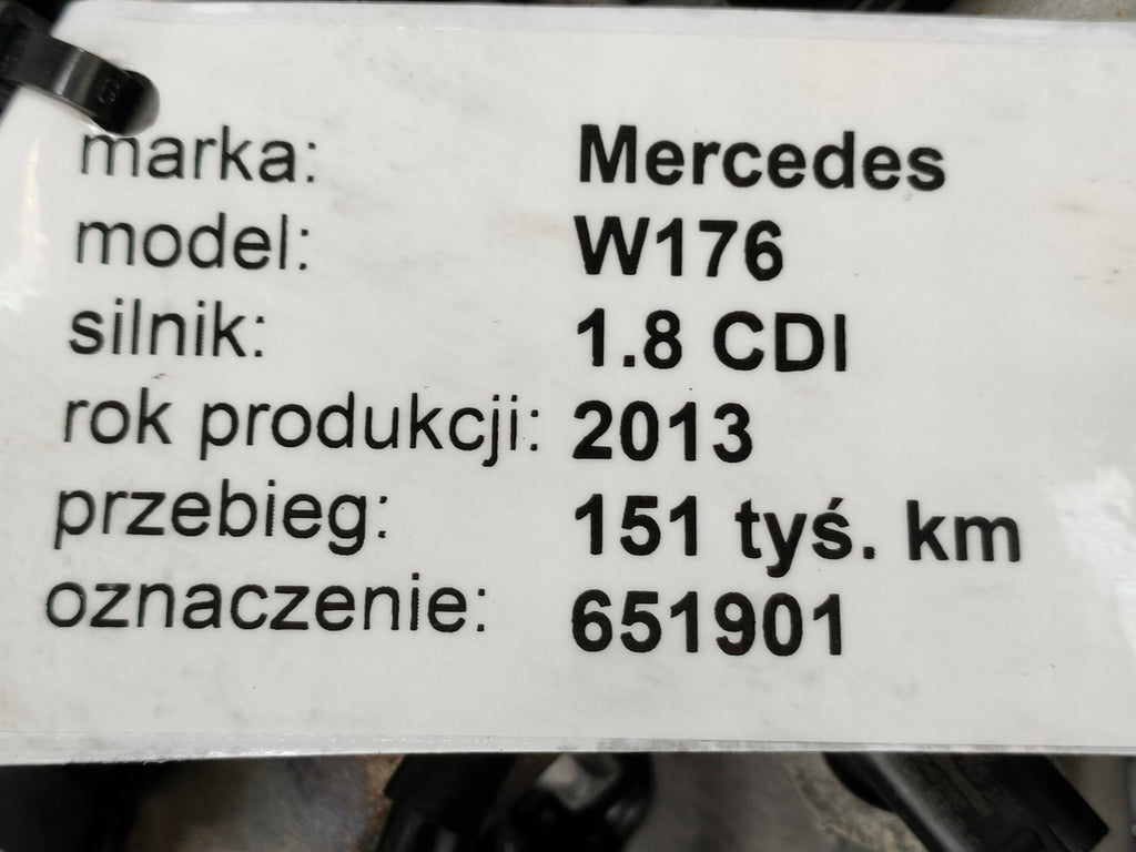 Motor Mercedes-Benz W176 W246 651901 1.8 CDI 151TKm 2013 Diesel Engine Komplett