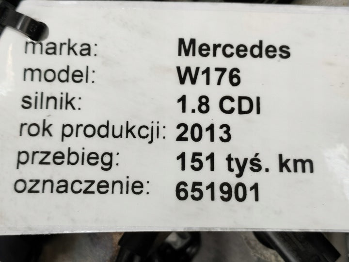 Motor Mercedes-Benz W176 W246 651901 1.8 CDI 151TKm 2012 Diesel Engine Komplett MOT2589700076ef