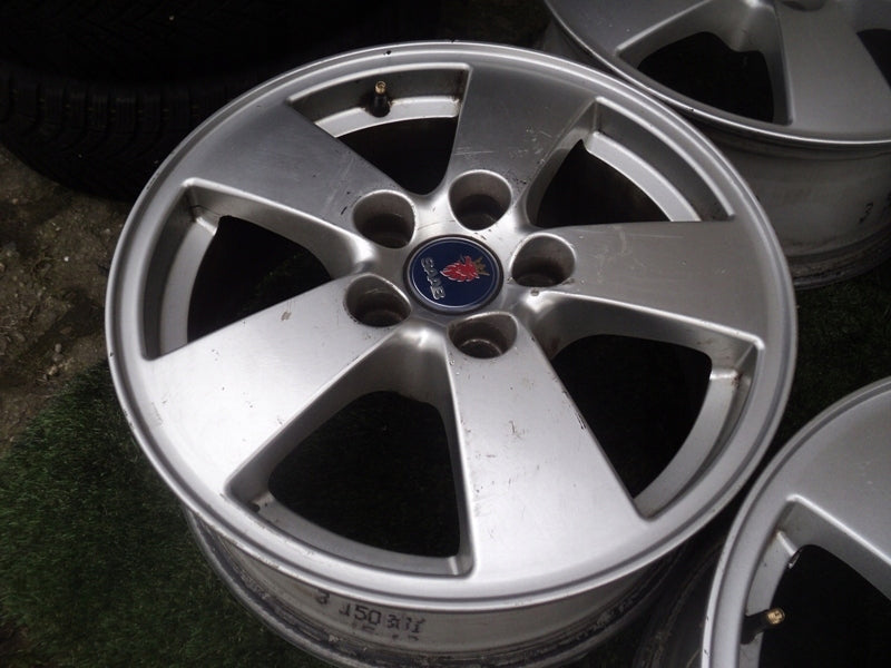 4x Alufelge 16 Zoll 6.5" 5x110 49ET Glanz Weiß Saab I Rim Wheel FEL6777383065hk