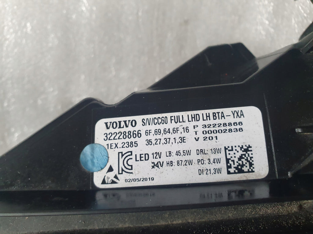 Frontscheinwerfer Volvo S60 V60 32228866 LED Links Scheinwerfer Headlight SCH2191816931bl