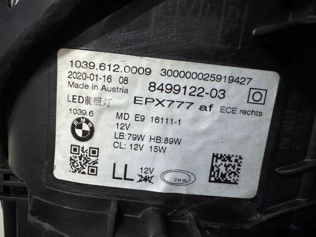 Frontscheinwerfer BMW 5 G31 G30 8499122-03 Rechts Scheinwerfer Headlight SCH4190901076eb