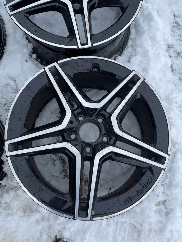 4x Alufelge 18 Zoll 7.5" 5x112 49ET Glanz Schwarz A1774011500 Mercedes-Benz