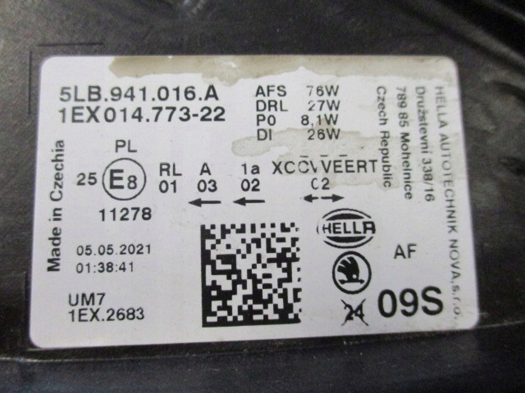 Frontscheinwerfer Skoda Enyaq 5LB941016A Full LED Rechts Scheinwerfer Headlight