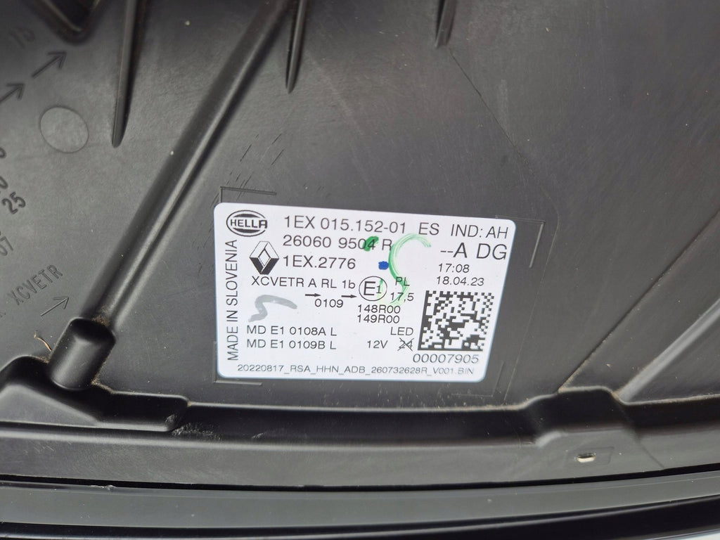 Frontscheinwerfer Renault 260609504 Full LED Ein Stück (Rechts oder Links)