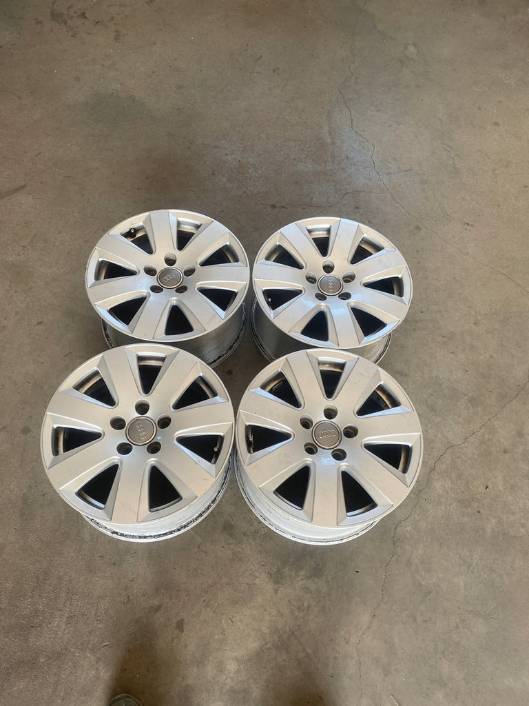 4x Alufelge 16 Zoll 7.5" 5x112 42ET Glanz Silber Audi Rim Wheel