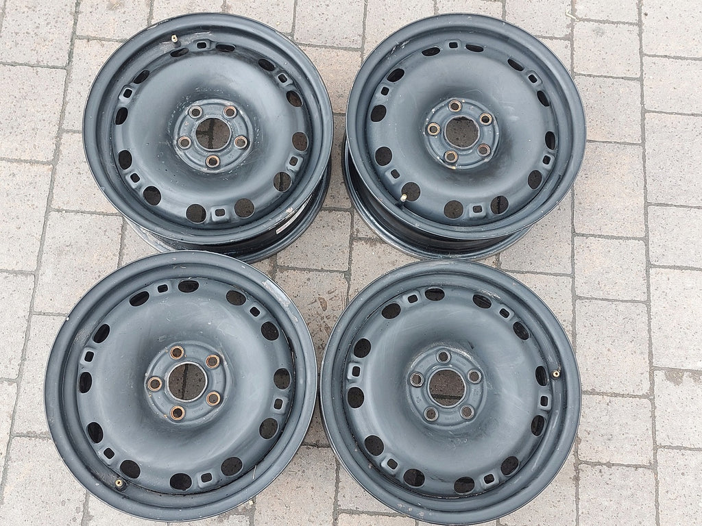 4x Alufelge 15 Zoll 6.0" 5x100 38ET Matt Schwarz 154105 Skoda Fabia III Polo 6r