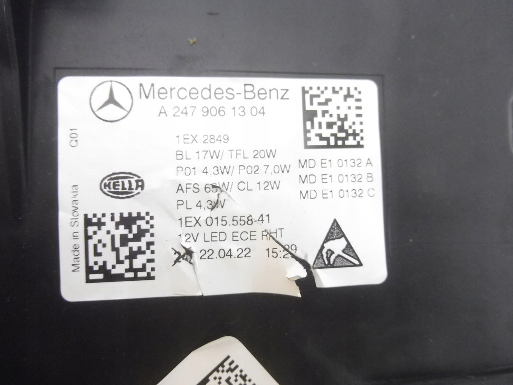 Frontscheinwerfer Mercedes-Benz W247 A2479061304 Full LED Rechts oder Links