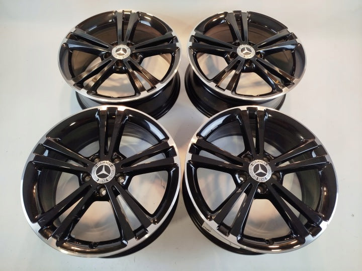 4x Alufelge 18 Zoll 7.5" 5x112 49ET Glanz Schwarz A1774011300 Mercedes-Benz FEL5976688143th