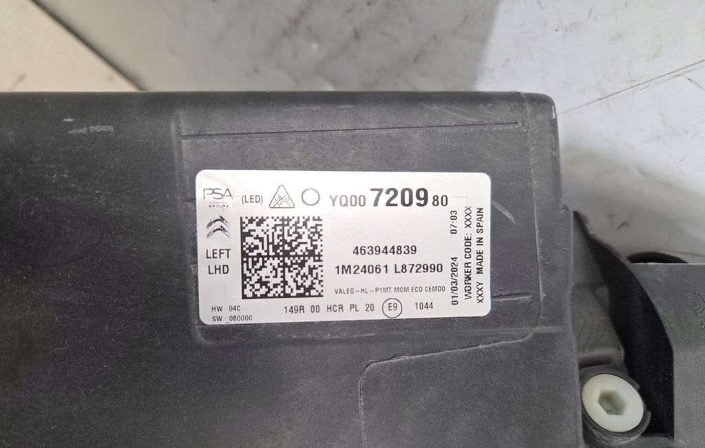 Frontscheinwerfer Citroën C3 Aircross YQ00720980 LED Links Headlight SCH7536116119tt