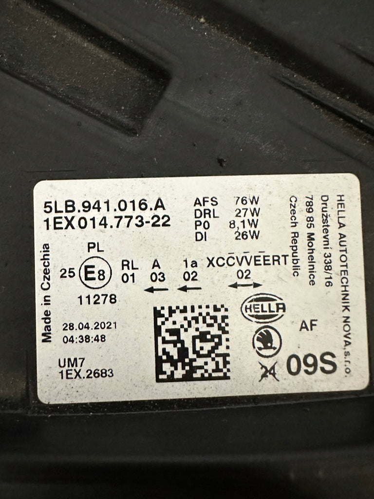 Frontscheinwerfer Skoda Enyaq 5LB941016A LED Rechts Scheinwerfer Headlight