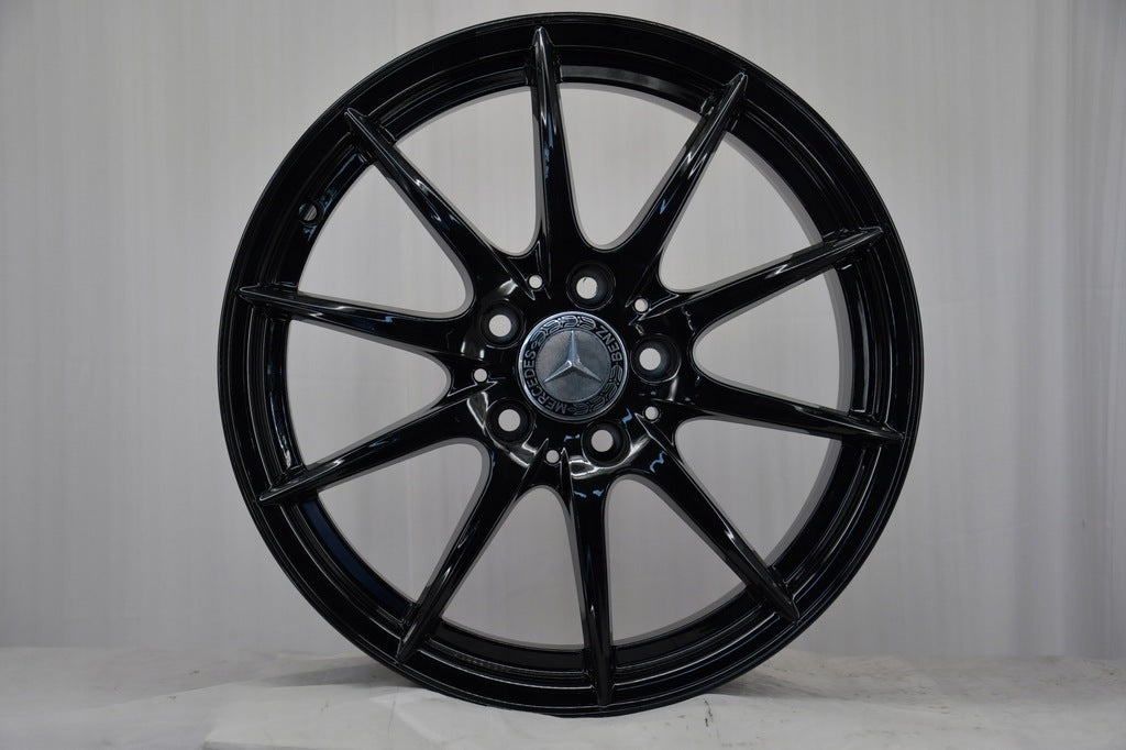 4x Alufelge 17 Zoll 6.5" 5x112 49ET Glanz Schwarz A2464010102 Mercedes-Benz FEL5230074303bo