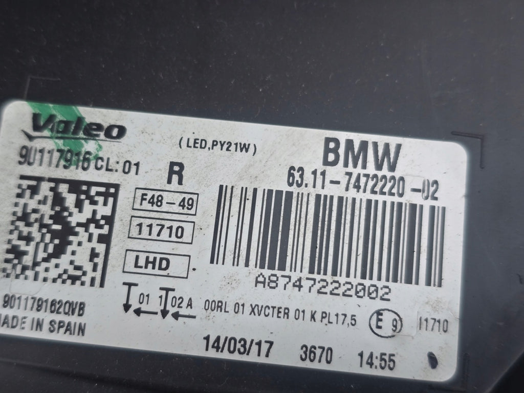 Frontscheinwerfer BMW X1 F48 7472220-02 Rechts Scheinwerfer Headlight SCH7925261432mo