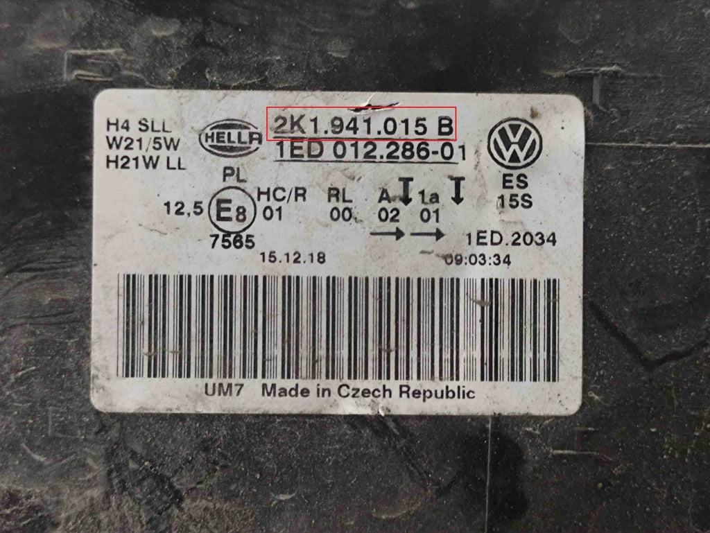 Frontscheinwerfer VW Caddy II 2K1941015B Ein Stück (Rechts oder Links) Headlight SCH8405162140bm