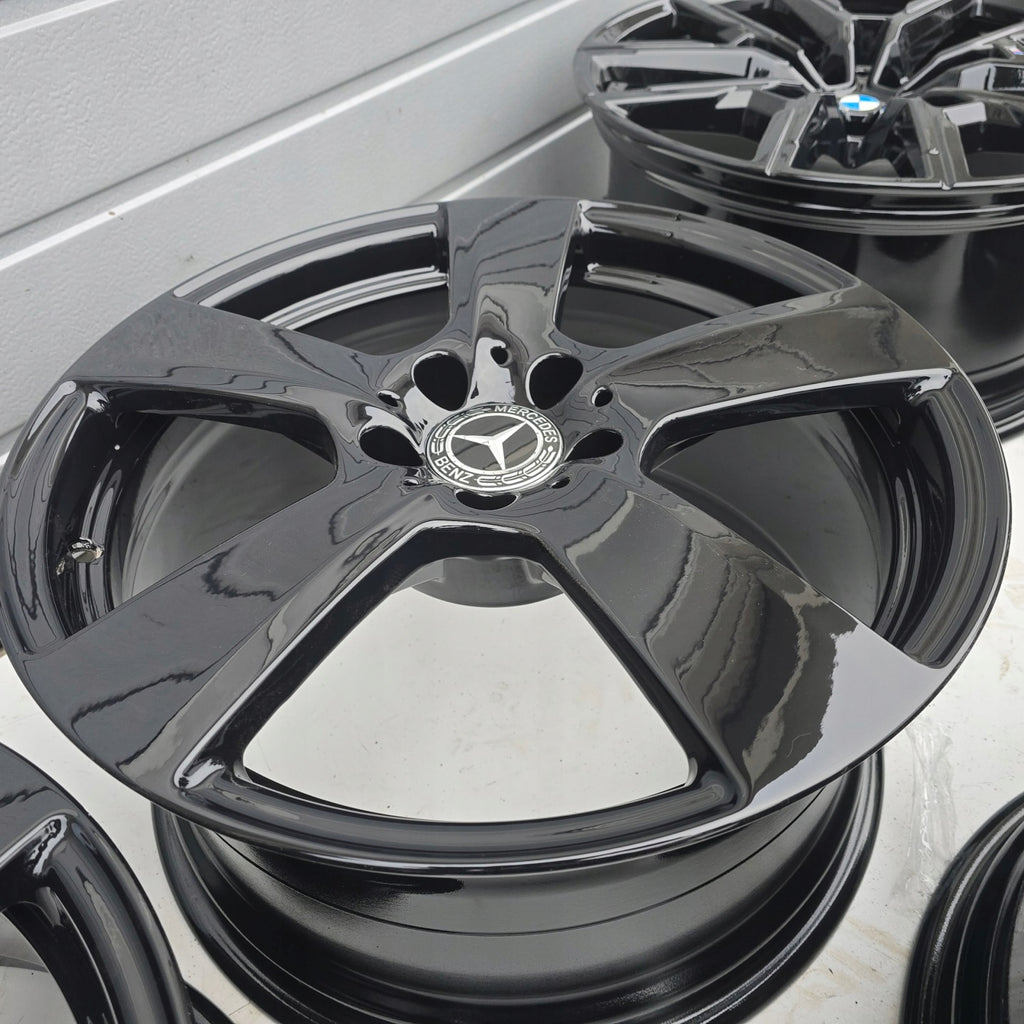 4x Alufelge 18 Zoll 8.5" 5x112 48ET Glanz Schwarz A2124011402 Mercedes-Benz W212 FEL8032378297yq