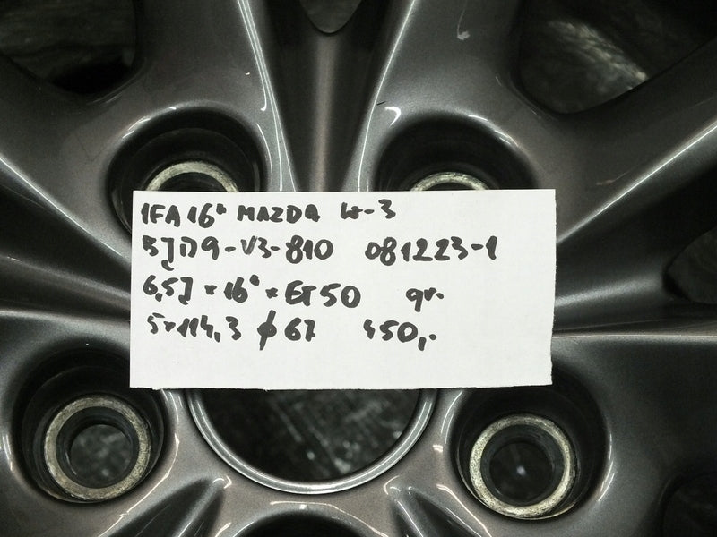 1x Alufelge 16 Zoll 6.5" 5x114.3 50ET Glanz Graphit BJD9-V3-810 Mazda Rim Wheel FEL9162815513ck